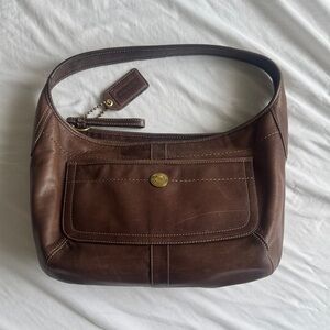 Coach Dark Brown Leather Shoulder Bag